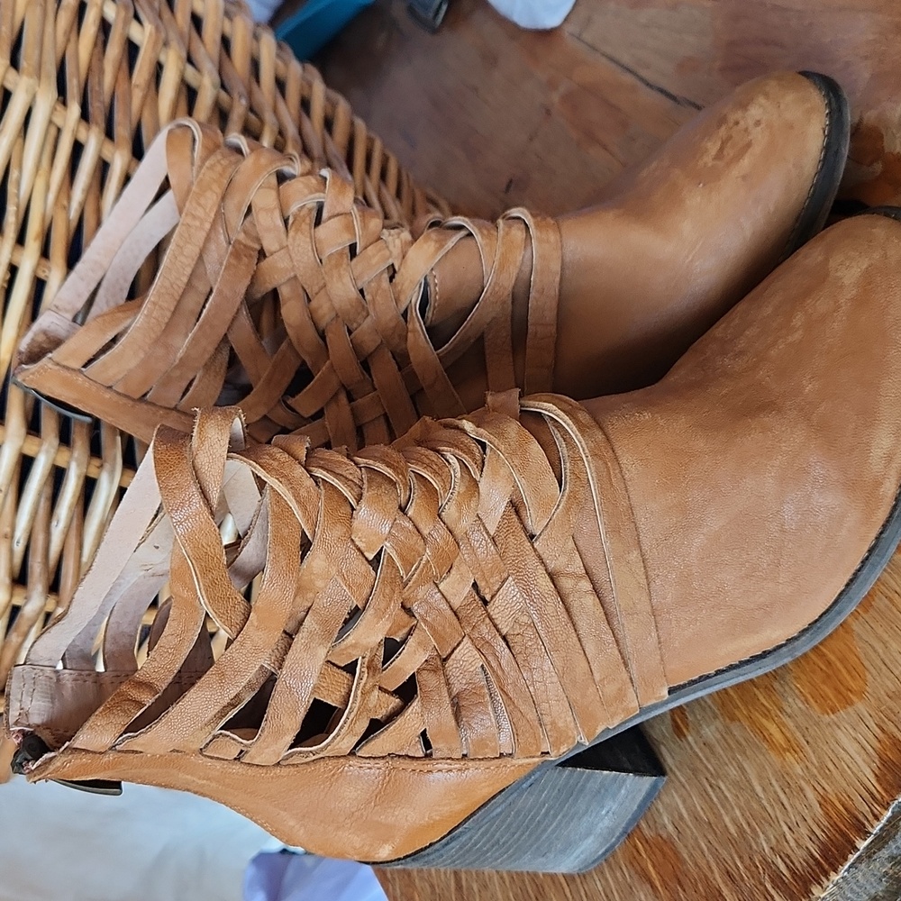 Free People Woven Leather Boots 41‎ US 10 - Picture 2 of 16